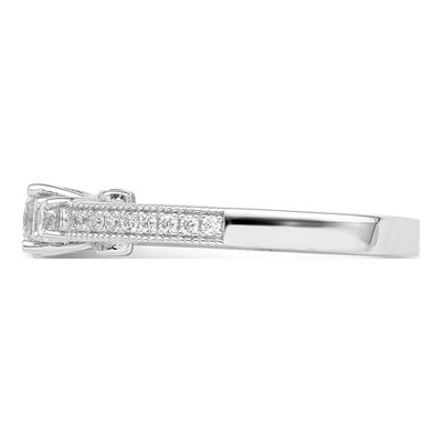 Sterling Silver CZ Pave Engagement Ring – view 4
