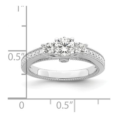 Sterling Silver CZ Pave Engagement Ring – view 5