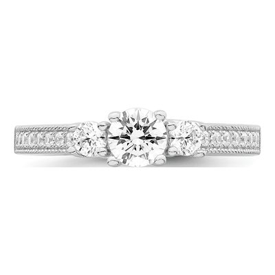 Sterling Silver CZ Pave Engagement Ring – view 6