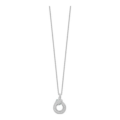 Sterling Silver CZ Micro Pave Snake Pendant Necklace – view 3