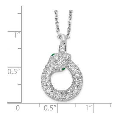 Sterling Silver CZ Micro Pave Snake Pendant Necklace – view 6