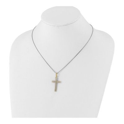 Gold-Plated Sterling Silver CZ Cross Pendant Necklace – view 4