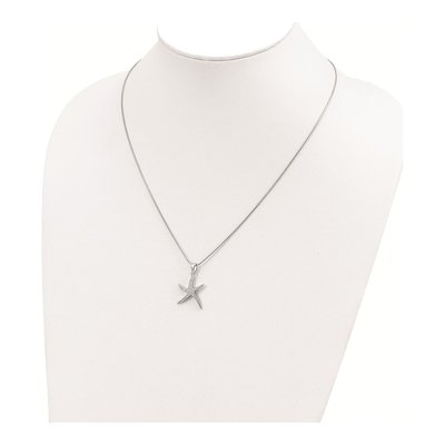 Sterling Silver CZ Pave Starfish Pendant Necklace – view 4