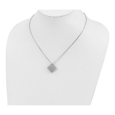 Sterling Silver CZ Micro Pave Pendant Necklace – view 5