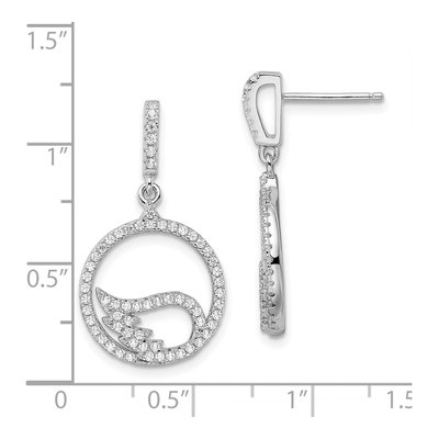 Sterling Silver CZ Wing Dangle Earrings – view 5