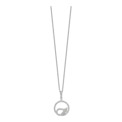 Sterling Silver CZ Wing Pendant Necklace – view 3