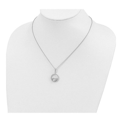 Sterling Silver CZ Wing Pendant Necklace – view 5