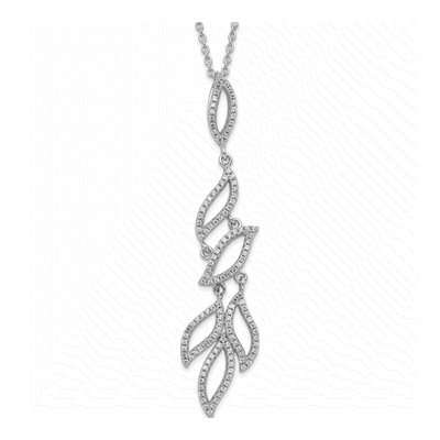 Sterling Silver CZ Pave Pendant Necklace