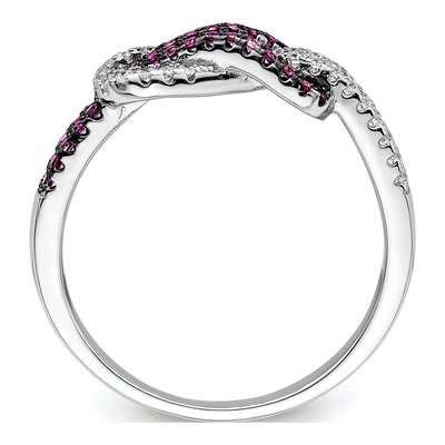 Sterling Silver CZ Love Knot Ring – view 3
