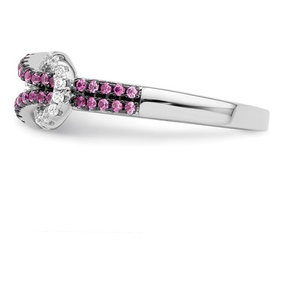 Sterling Silver CZ Love Knot Ring – view 4