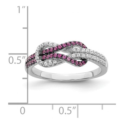 Sterling Silver CZ Love Knot Ring – view 5