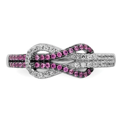Sterling Silver CZ Love Knot Ring – view 6