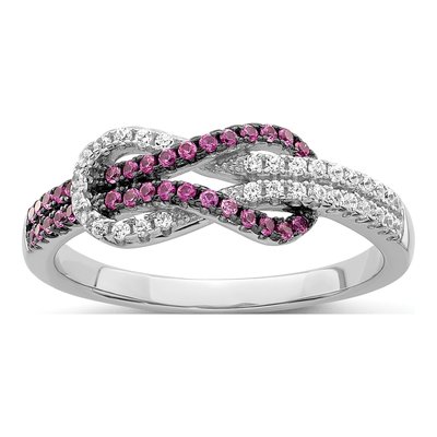 Sterling Silver CZ Love Knot Ring
