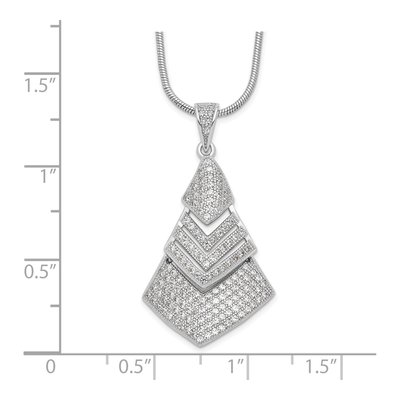 Sterling Silver CZ Micro Pave Pendant Necklace – view 4