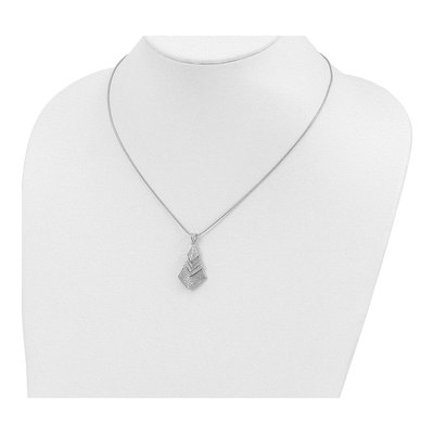 Sterling Silver CZ Micro Pave Pendant Necklace – view 5