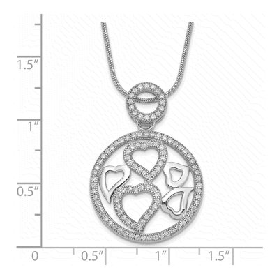 Sterling Silver CZ Heart Pendant Necklace – view 4