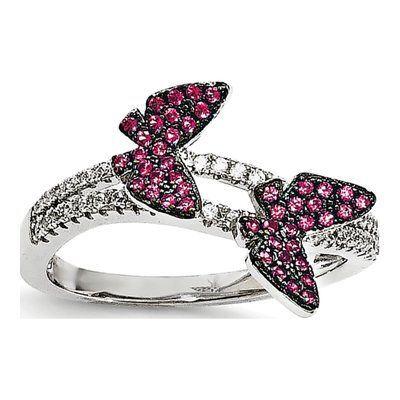 Sterling Silver CZ Butterfly Ring