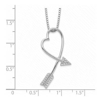 Sterling Silver CZ Arrow Heart Pendant Necklace – view 5