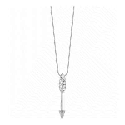 Sterling Silver CZ Micro Pave Arrow Pendant Necklace – view 3