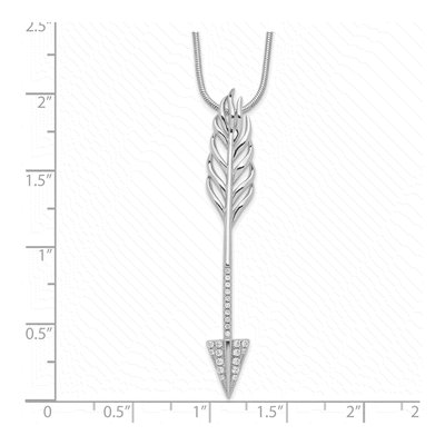 Sterling Silver CZ Micro Pave Arrow Pendant Necklace – view 5