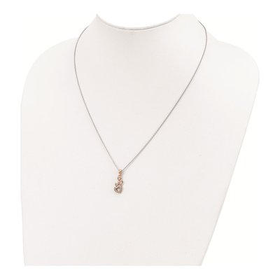 Rose Gold-Plated Sterling Silver CZ Four Linked Hearts Pendant Necklace – view 5