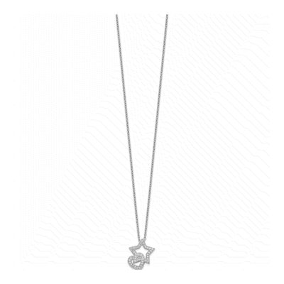 Sterling Silver CZ Heart Star Pendant Necklace – view 3