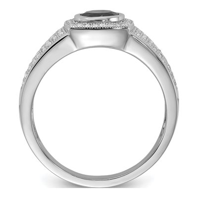 Men's Sterling Silver Black Spinel & CZ Ring – view 2