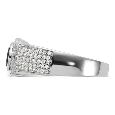 Men's Sterling Silver Black Spinel & CZ Ring – view 3
