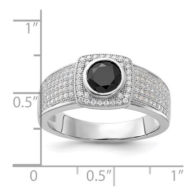 Men's Sterling Silver Black Spinel & CZ Ring – view 4
