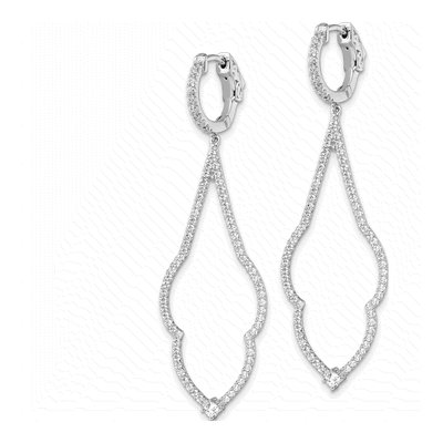 Sterling Silver CZ Micro Pave? Dangle Earrings – view 3