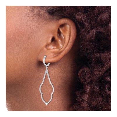 Sterling Silver CZ Micro Pave? Dangle Earrings – view 4