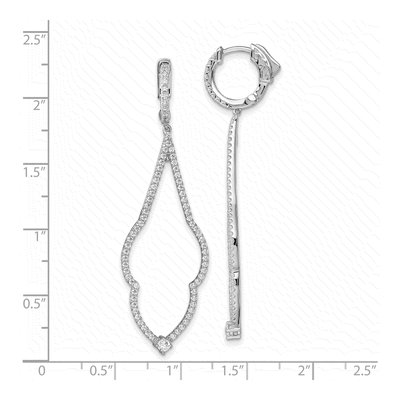 Sterling Silver CZ Micro Pave? Dangle Earrings – view 5