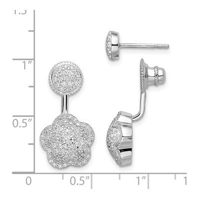 Sterling Silver CZ Convertible Dangle Earrings – view 5