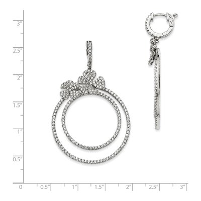Sterling Silver CZ Dangle Earrings – view 2