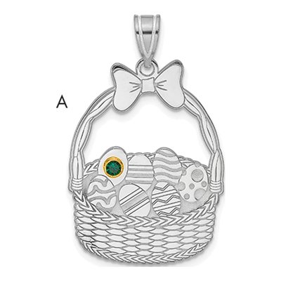 Sterling Silver & 14K Gold 1-Birthstone Pendant