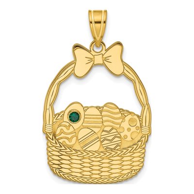 Gold-Plated Sterling Silver Ssilver 1-Birthstone Pendant – view 2