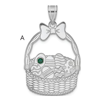 Sterling Silver 1-Birthstone Pendant