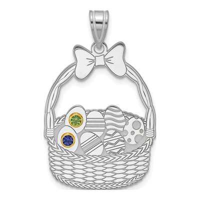 Sterling Silver & 14K Gold 2-Birthstone Pendant – view 2