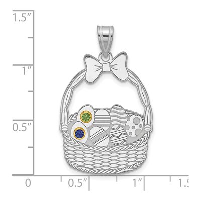 Sterling Silver & 14K Gold 2-Birthstone Pendant – view 5