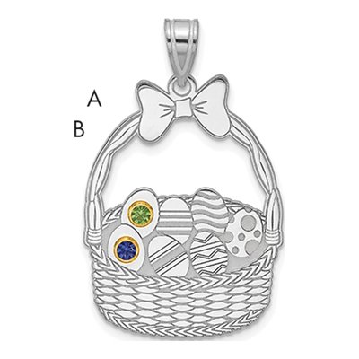 Sterling Silver & 14K Gold 2-Birthstone Pendant