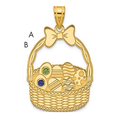 Gold-Plated Sterling Silver Ssilver 2-Birthstone Pendant