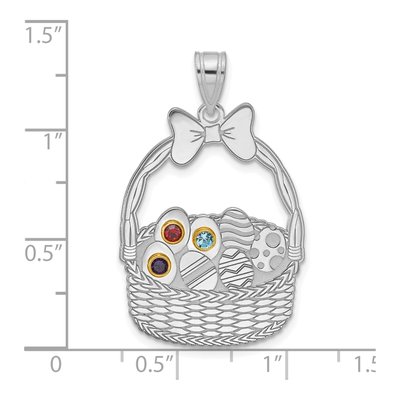 Sterling Silver & 14K Gold 3-Birthstone Pendant – view 5