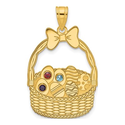 Gold-Plated Sterling Silver Ssilver 3-Birthstone Pendant – view 2