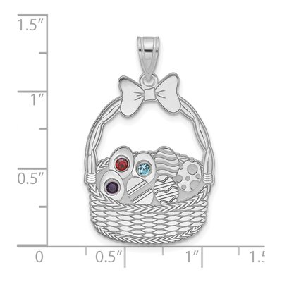 Sterling Silver Ssilver 3-Birthstone Pendant – view 5