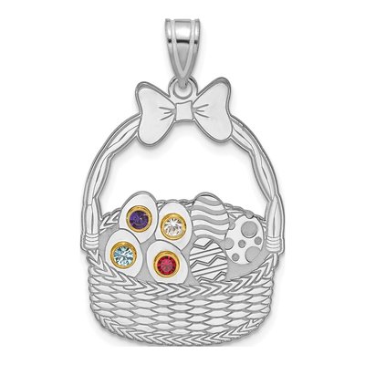 Sterling Silver & 14K Gold 4-Birthstone Pendant – view 2