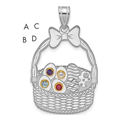 Sterling Silver & 14K Gold 4-Birthstone Pendant