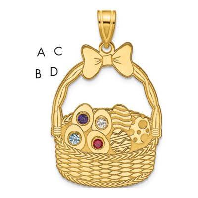Gold-Plated Sterling Silver Ssilver 4-Birthstone Pendant