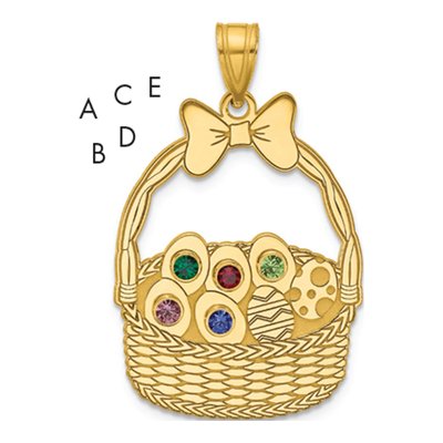 Gold-Plated Sterling Silver Ssilver 5-Birthstone Pendant