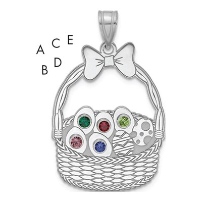 Sterling Silver Ssilver 5-Birthstone Pendant