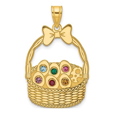 Gold-Plated Sterling Silver Ssilver Gold-Pltd 6-Birthstone Pendant – view 2